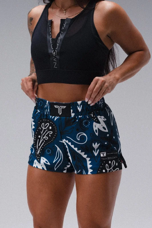 Bandana Women's Fight Shorts (3" Inseam) - Blue