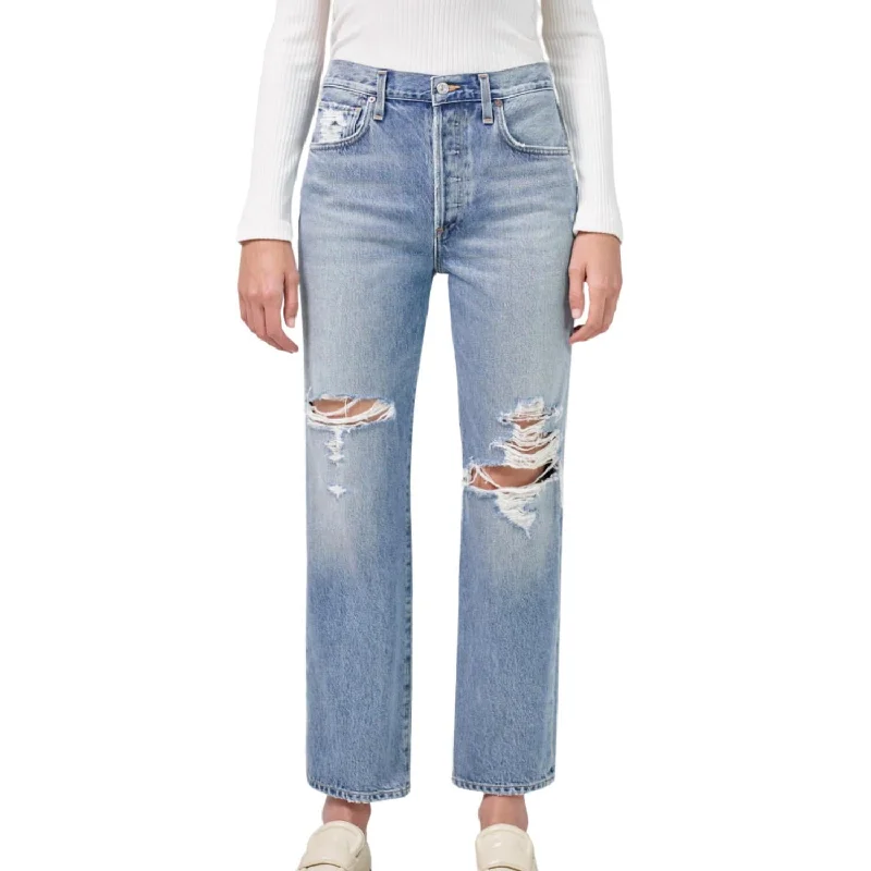 Emery Crop Relaxed Straight Jean In Heatwave