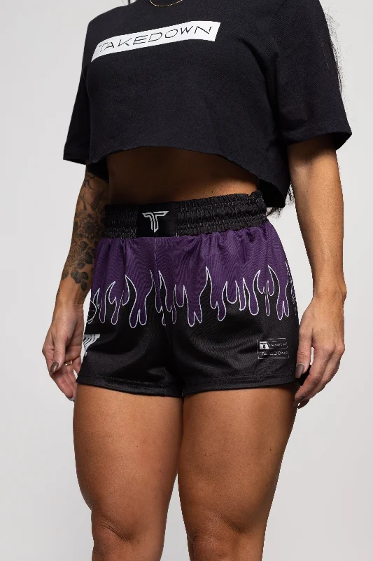 Fire FC Women's Fight Shorts (3" Inseam) - Berry