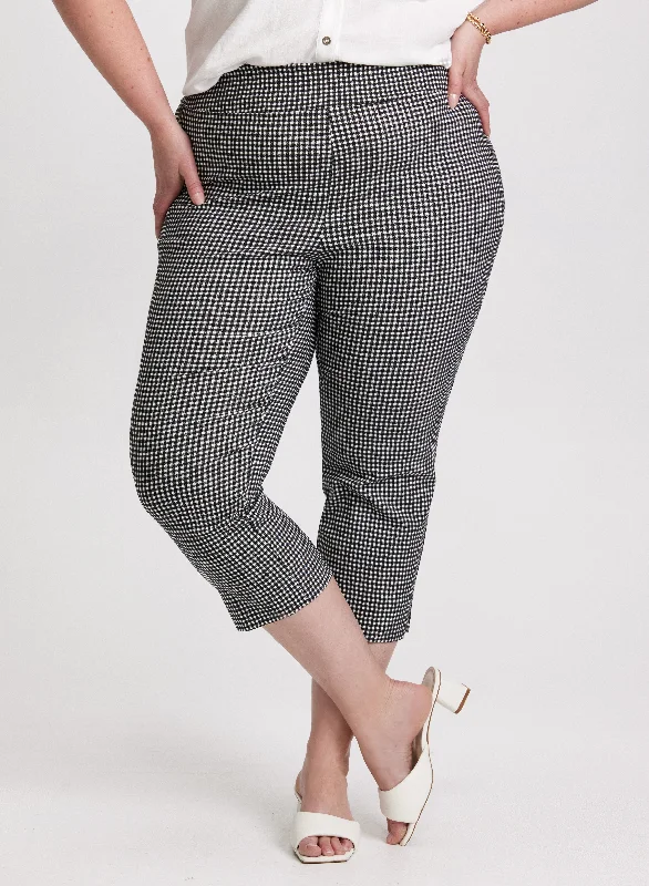 Gingham Pull-On Capris