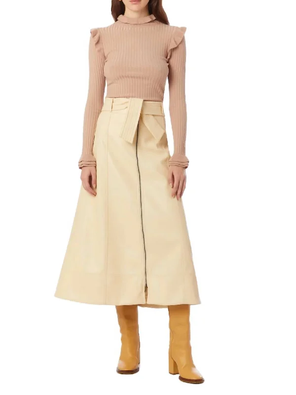 Greenwich Midi Skirt In Sand