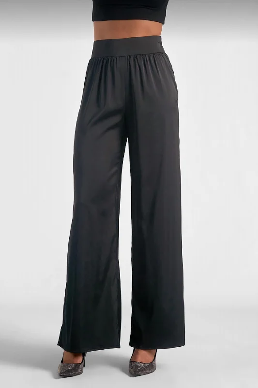 Satin Pants In Black