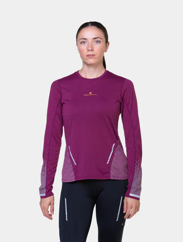 Tech Reflect L/S Tee Wms | Blackcurrant/Reflect