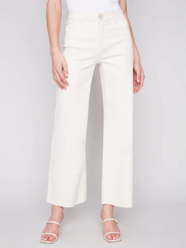 Wide Leg Linen Pants In Natural