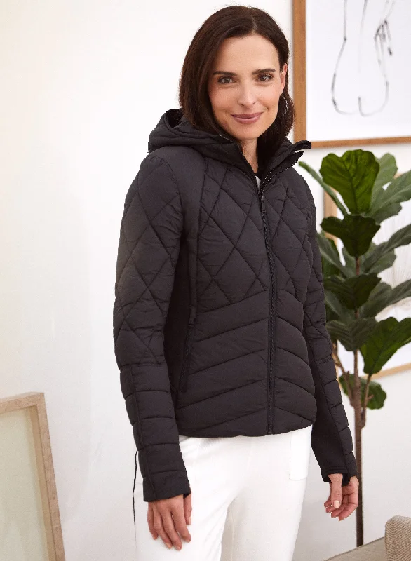 Bernardo - Chevron Quilted Ecoplume™ Coat