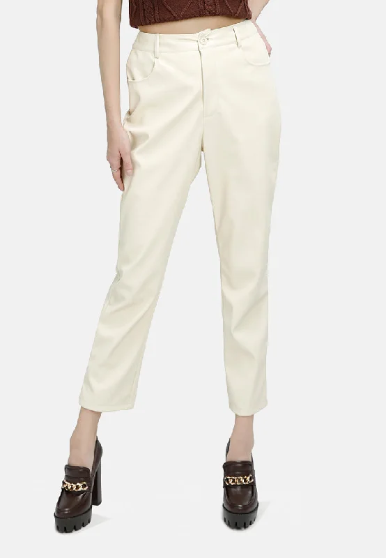 Faux Leather Straight Pants