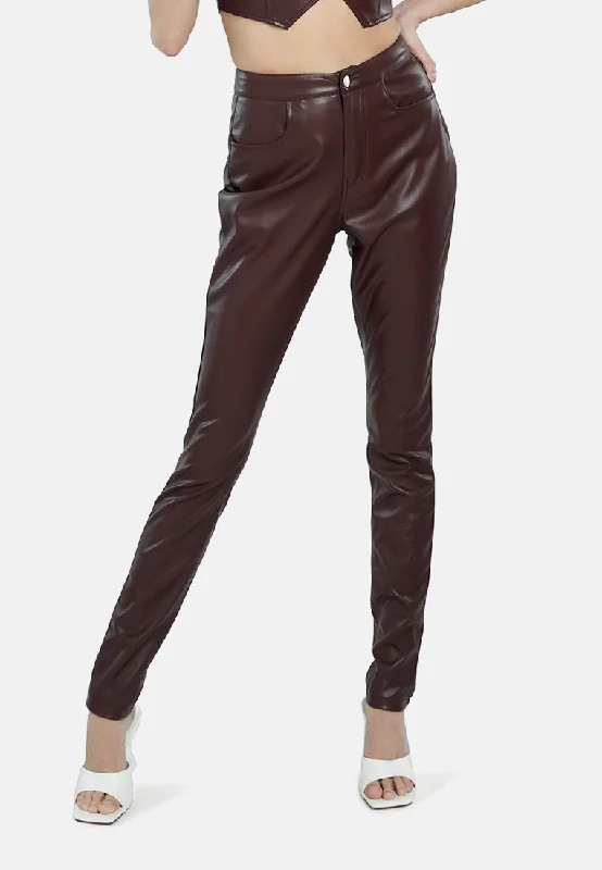 High Waist Faux Leather Pants