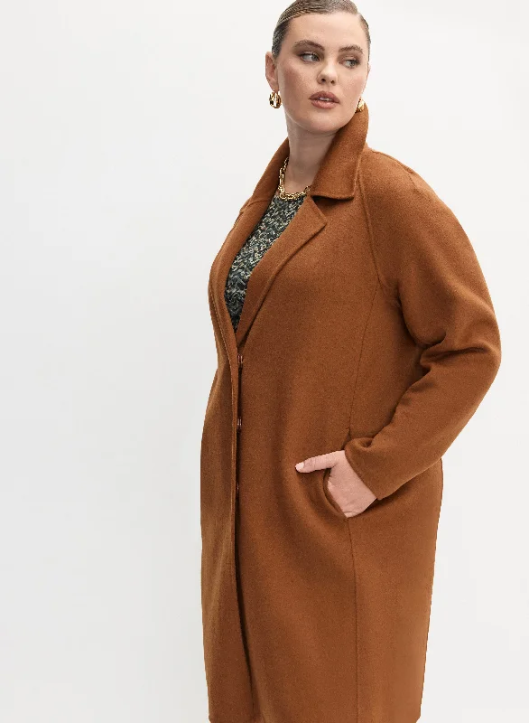 Melanie Lyne -  Notch Collar Wool-Blend Coat