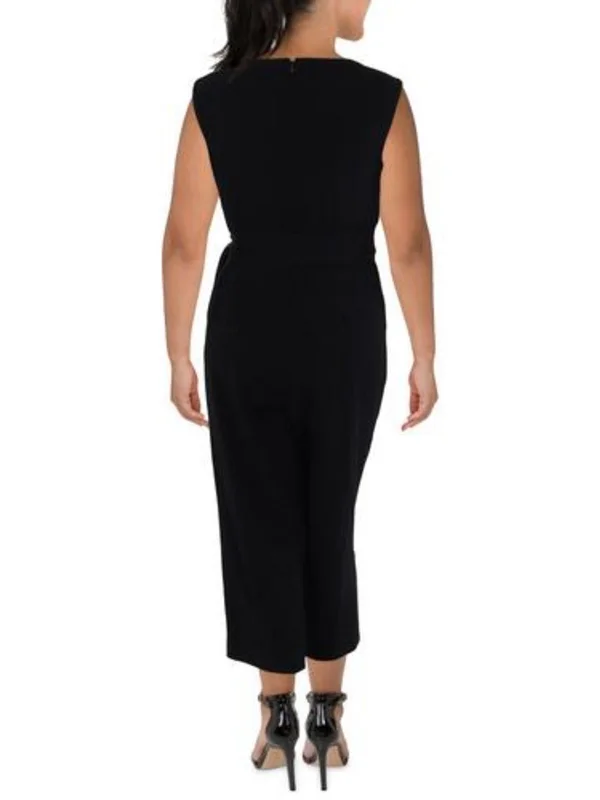 Plus Womens Solid Polyester Jumpsuit