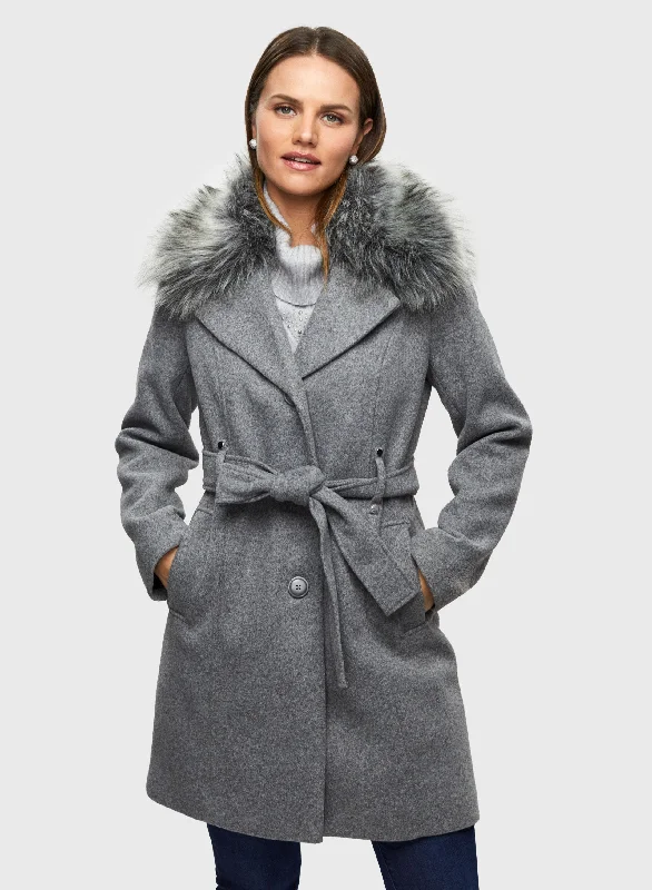 Stretch Wool Blend Coat