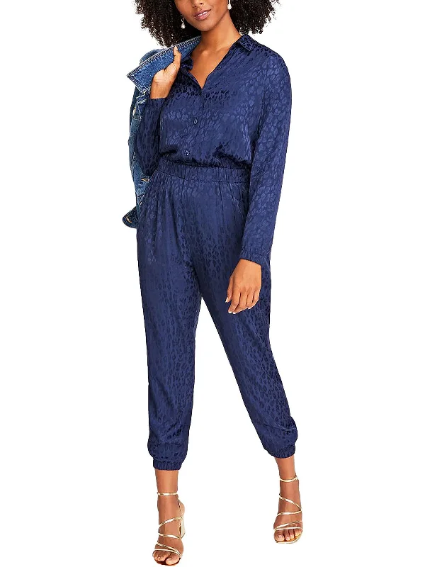 Womens Jacquard Ankle Jumpsuit