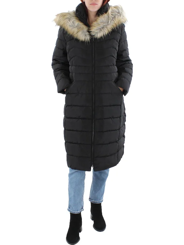 Womens Quilted Cold Weather Long Coat