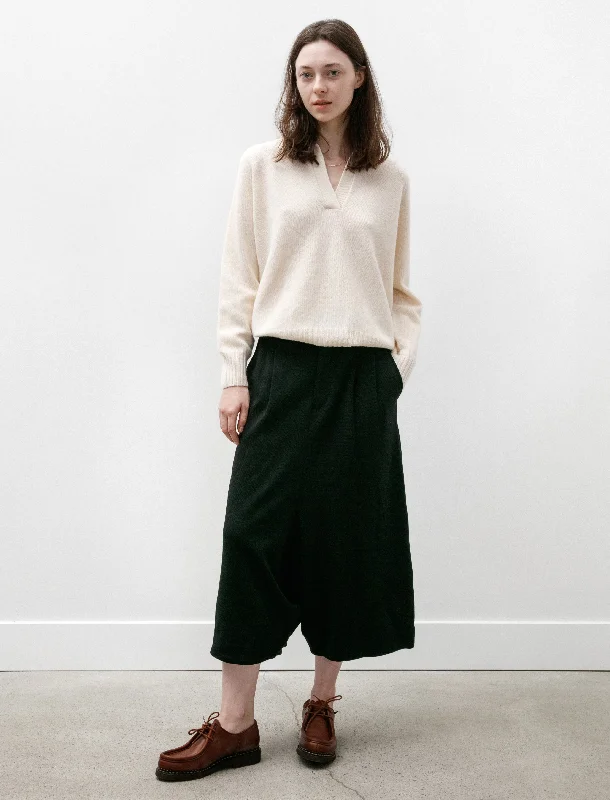 Pleated Milano Wool Pants Black