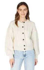 IrelandsEye Clover Cropped Cardigan Natural