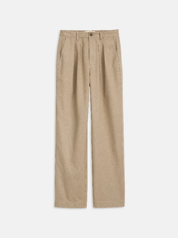 Keaton Double Pleat Pant in Twill