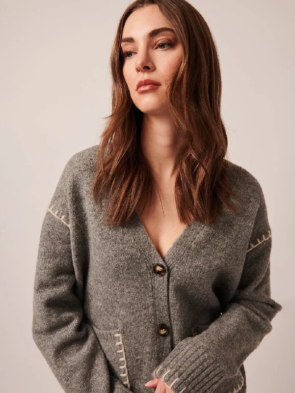 Noelle Cardigan - Smoky Quartz