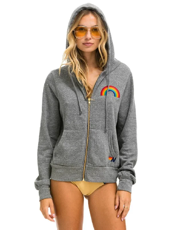 Rainbow Zip Hoodie - Heather Grey