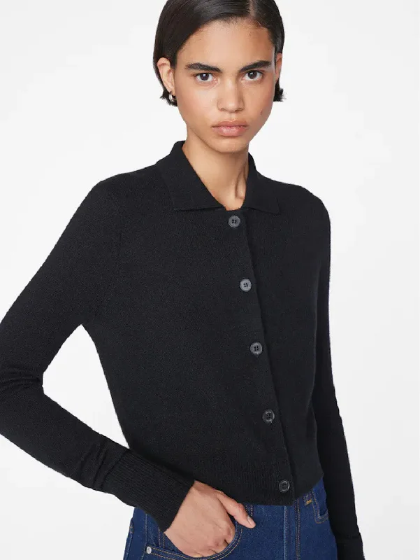 Shrunken Cashmere Cardigan - Black