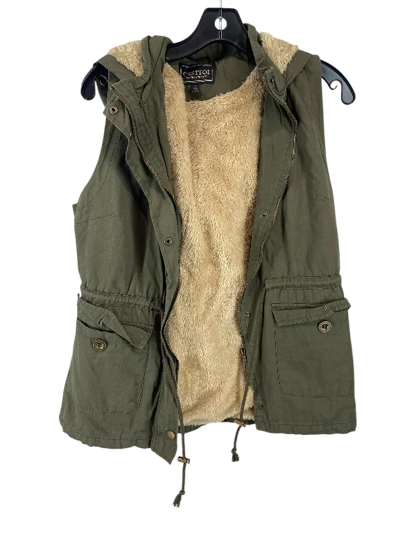 Vest Faux Fur & Sherpa By Clothes Mentor In Green, Size: S