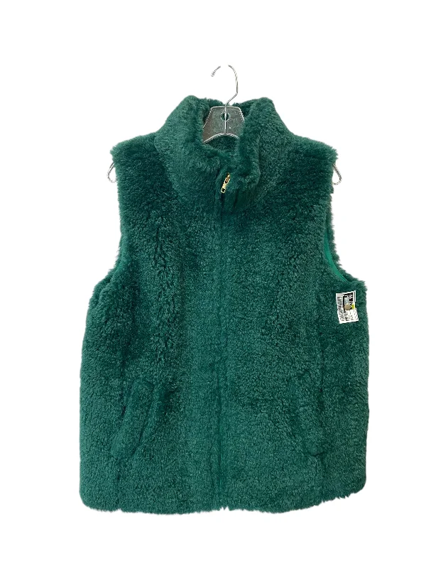 Vest Faux Fur & Sherpa By Talbots In Green, Size: M