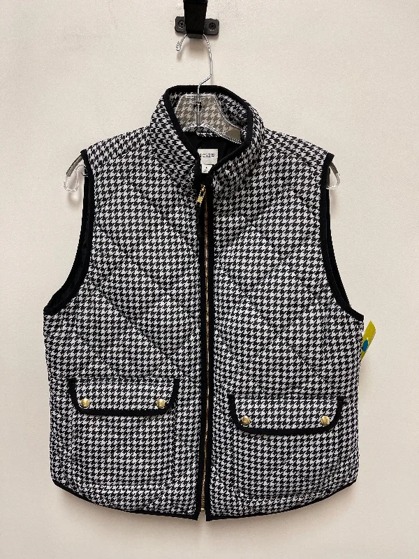 Vest Puffer & Quilted By J. Crew In Black & White, Size: L