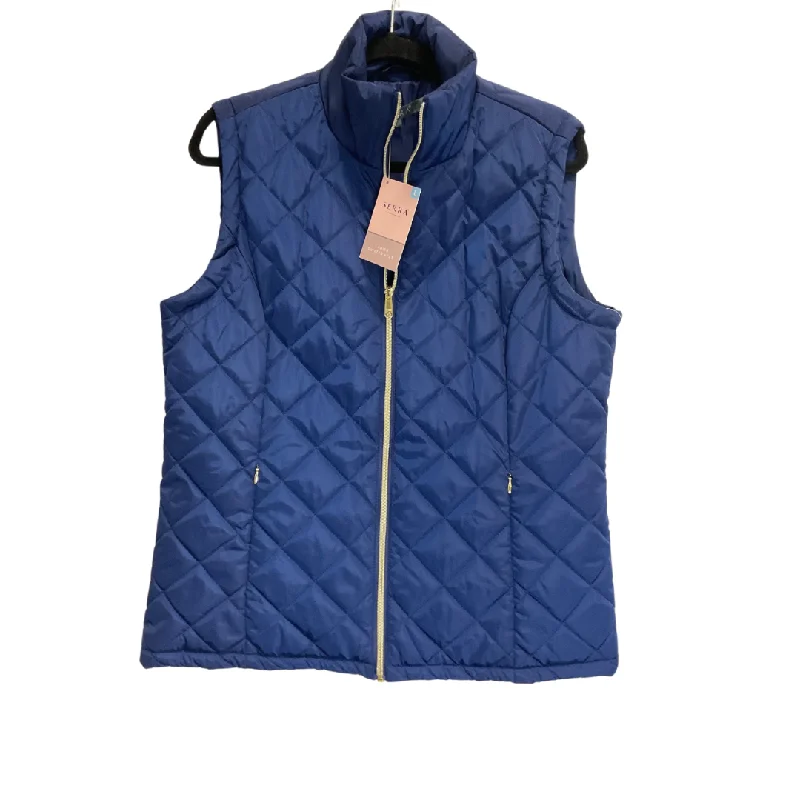 Vest Puffer & Quilted By Serra In Blue, Size: L