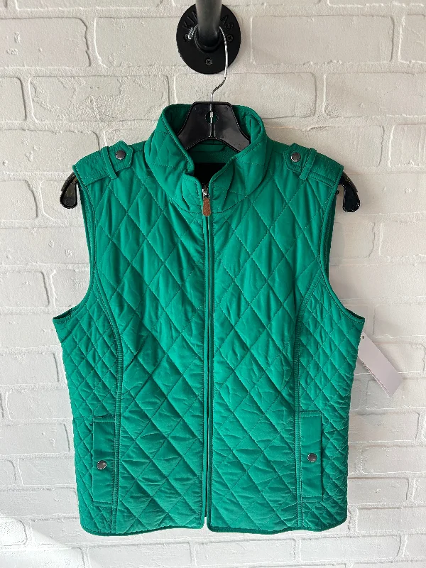 Vest Puffer & Quilted By Talbots In Green, Size: Mp