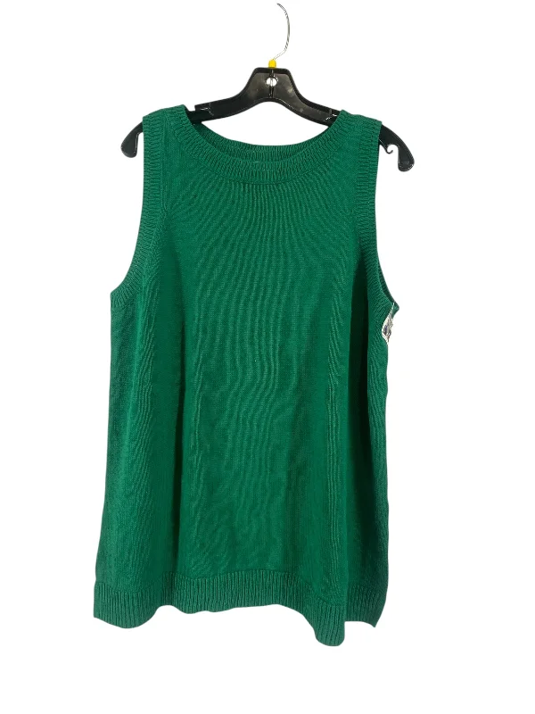 Vest Sweater By Chicos In Green