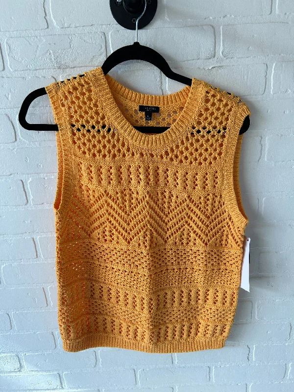 Vest Sweater By Talbots In Orange, Size: Mp