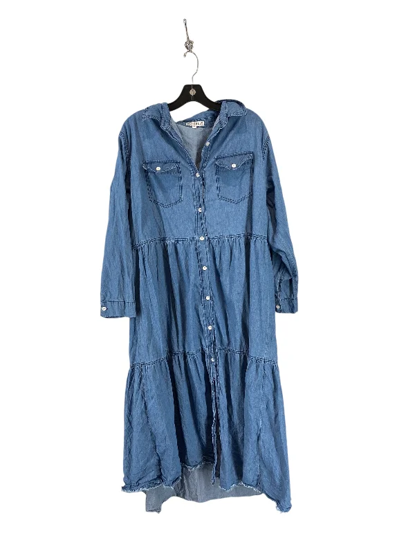 Dress Casual Maxi By Clothes Mentor In Blue Denim, Size: 1x