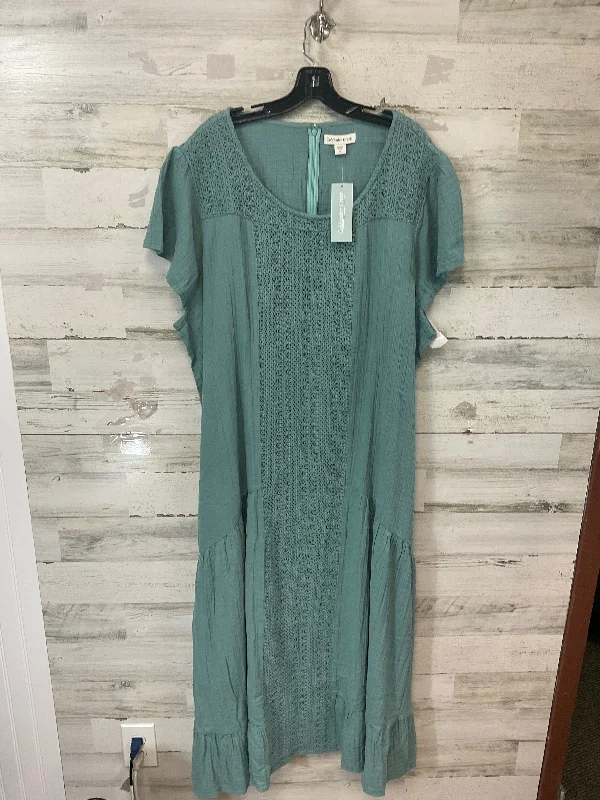 Dress Casual Maxi By Coldwater Creek In Green, Size: 3x