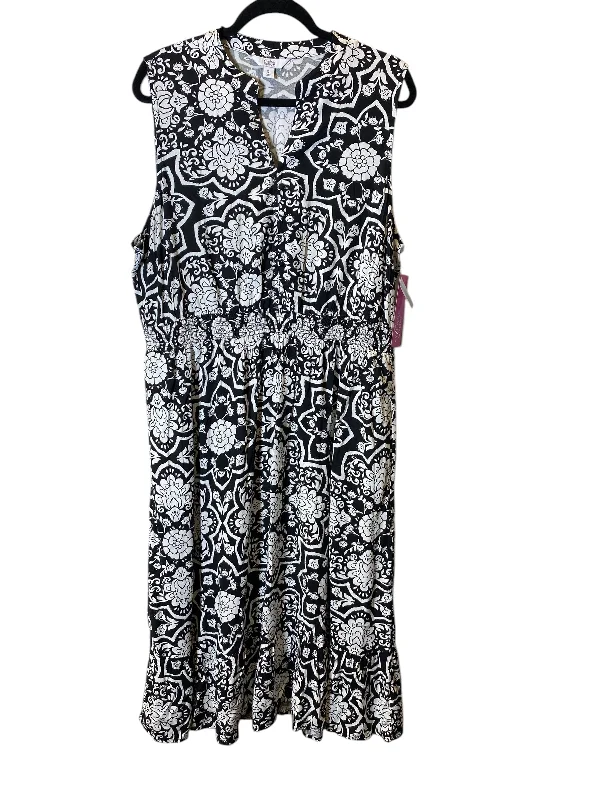 Dress Casual Maxi By Croft And Barrow In Black & White, Size: Xl