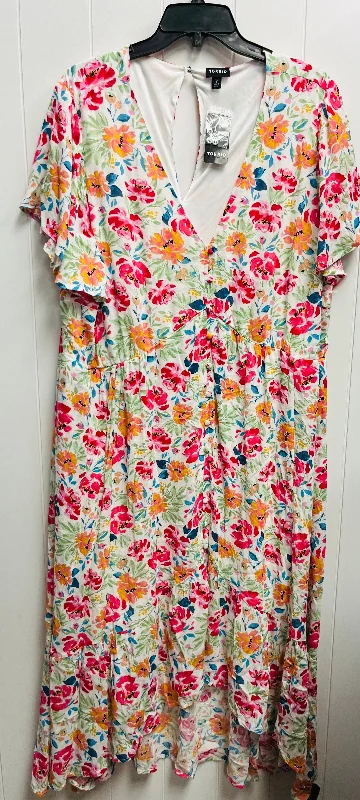 Dress Casual Maxi By Torrid In Orange & Pink, Size: 3x