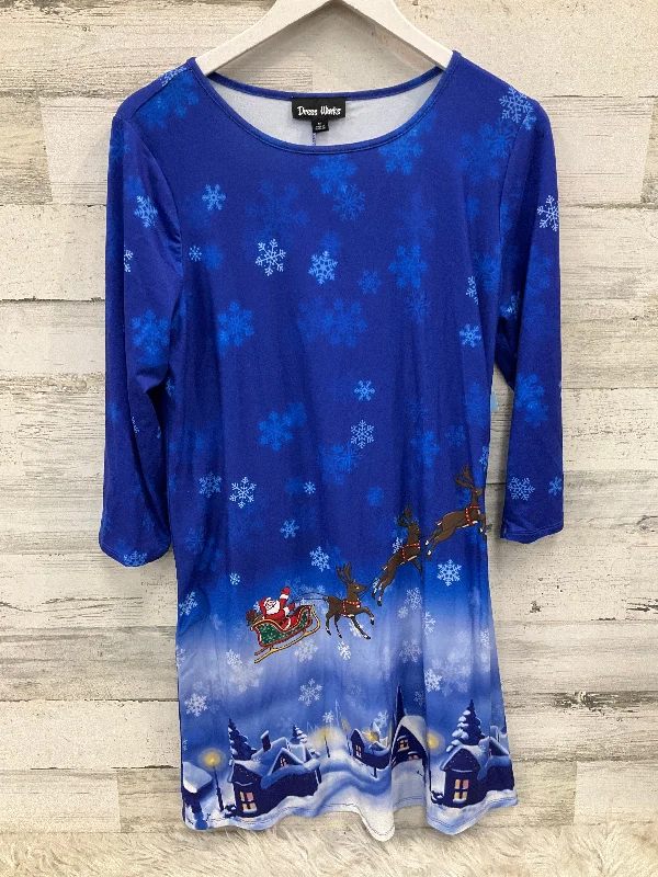 Dress Casual Midi By Clothes Mentor In Blue, Size: M