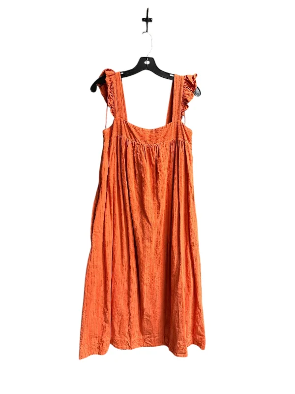 Dress Casual Midi By Clothes Mentor In Orange, Size: M