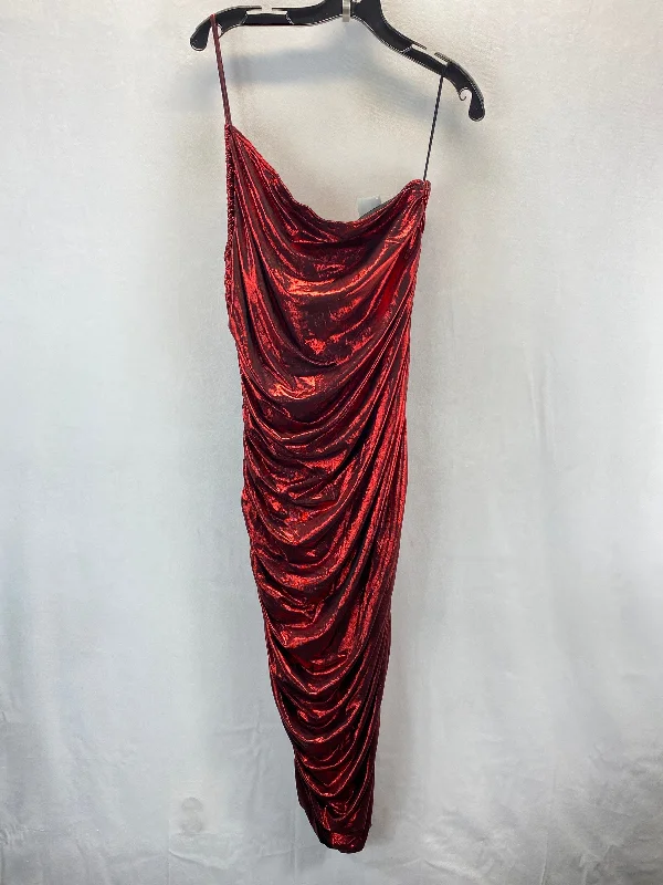 Dress Party Midi By Fashion Nova In Red, Size: 2x