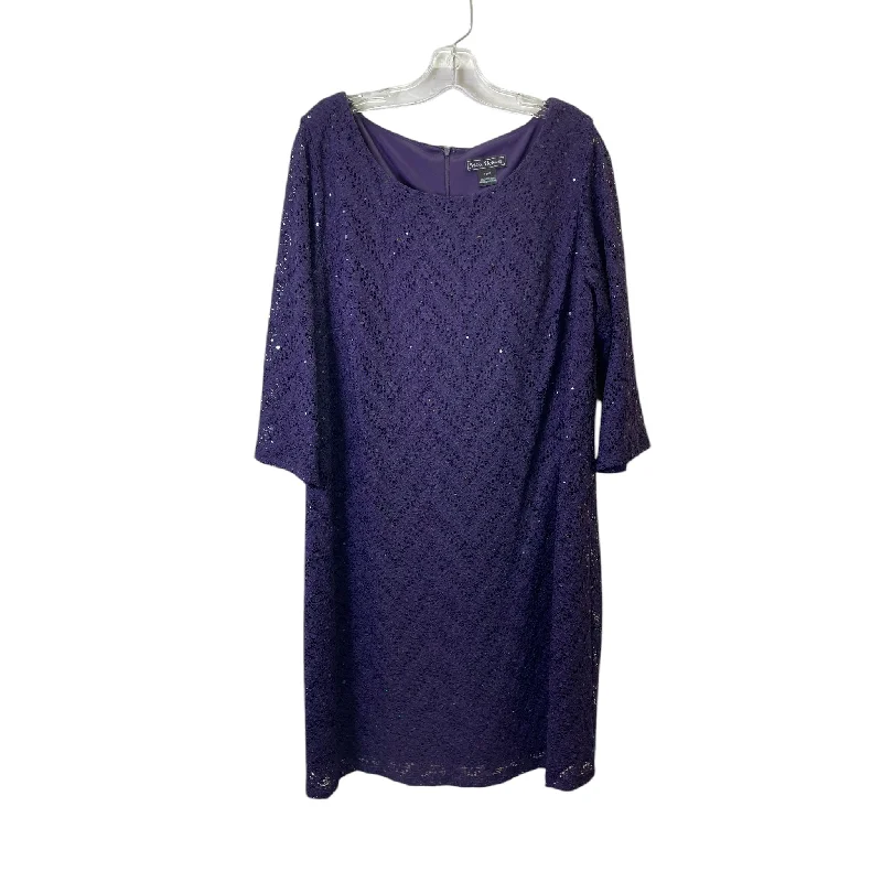 Dress Party Midi By Jessica Howard In Purple, Size:1X